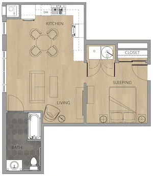 The Yard Apartments - Floorplan Feldmann